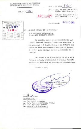 [Informa sobre situación de Sra. Cecilia Fischer]