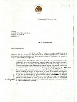 Carta [sin firma] del Presidente de la República, Dn. Patricio Aylwin Azócar, dirigida a los Sres. de la Confederación Minera de Chile