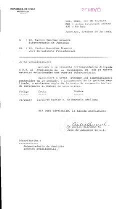 [Oficio Gab. Pres. Ord. N° 5197 de Jefe de Gabinete Presidencial, remite copia de carta que se indica]