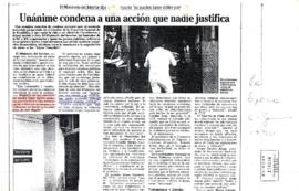 [Artículo de prensa Diario La Época: "Unánime condena a una acción que nadie justifica"