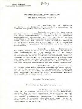Protocolo Adicional sobre Protección del Medio Ambiente Antártico