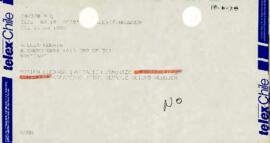 Fax del Obispo de Neuquén, sr. Jaime Nevares, dirigido a la sra. Amelia Huerta