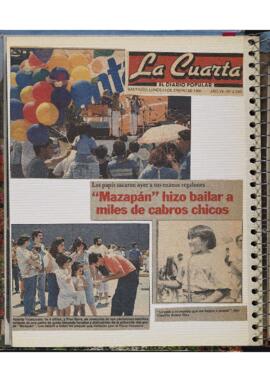 Artículo del Diario La Cuarta : "Mazapán" hizo bailar a miles de cabros chicos