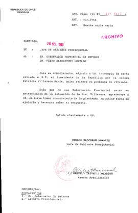 [Oficio Gab. Pres. Ord. N° 5077 de Jefe de Gabinete Presidencial, remite copia de carta que se indica]