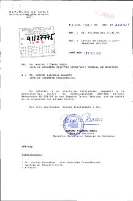 [Adjunta memorándum respecto a solicitud del Centro de Comunicaciones XEG-XEG]