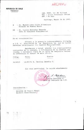 [Carta del Jefe de Gabinete de la Presidencia a Alcalde de Puerto Montt]