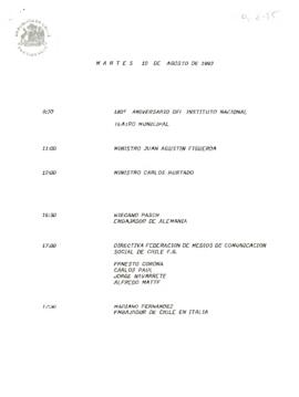 Programa Martes 10 de Agosto de 1993.