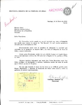 [Carta de provincia chilena de Compañía de Jesús agradeciendo ayuda]