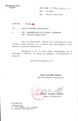 [Oficio Gab. Pres. Ord. N° 3603 de  Jefe de Gabinete Presidencial, remite copia de carta que se indica]