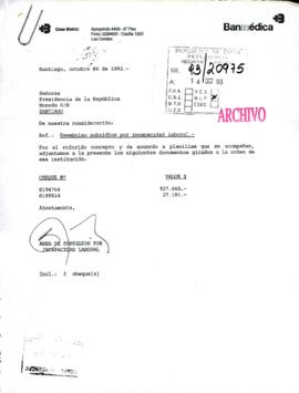 [Remite reembolso subsidios por incapacidad laboral]