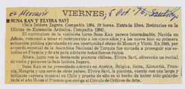 Artículo : Viernes - Suna Kan y  Elvira Savi