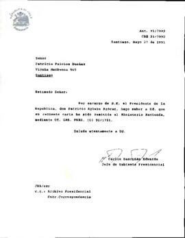 [Remite carta al Ministerio de Hacienda ]