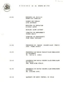 Programa viernes 14 de agosto de 1992