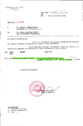 [Remite correspondencia a Intendente VII Región del Maule]