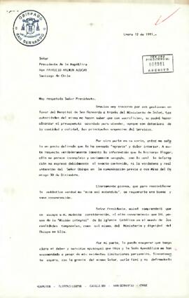 Carta desde el Obispado de San Bernardo, de su Obispo, Orozimbo Fuenzalida y Fuenzalida