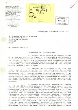 [Explicación de personero por ausencia en evento del Presidente]