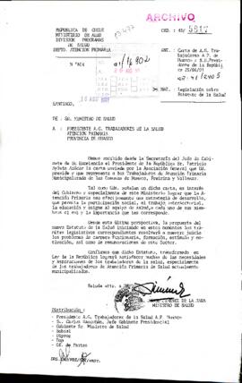 [Da respuesta a la legislación sobre Estatuto de la Salud]