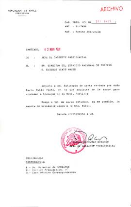 [Se remite fotocopia de correspondencia a Director del Servicio Nacional de Turismo]