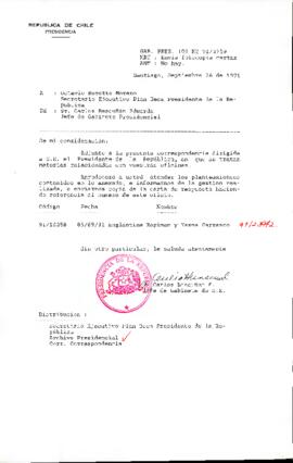 [Oficio del Jefe de Gabinete Presidencial dirigido al Secretario Ejecutivo del Plan Beca Presidente de la República]