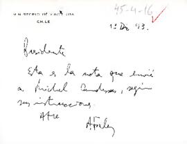 Nota del Ministro de Hacienda, sr. Alejandro Foxley, dirigido al Presidente de la República, Dn. ...