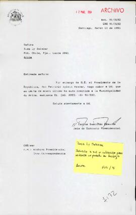 [Se remite carta a Municipalidad de Arica]