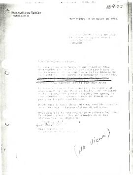 Fax desde la Embajada de Suecia en Montevideo, dirigida al Presidente Electo de Chile, sr. Patricio Aylwin Azócar