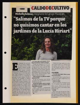 Artículo : Salimos de la tele porque no quisimos cantar en los jardines de Lucía Hiriart