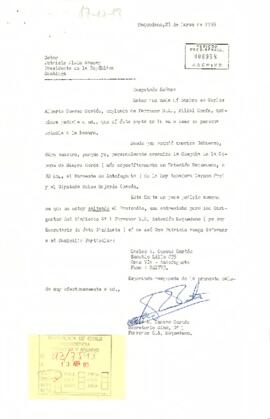 [Carta: petición audiencia a S . E El Presidente de la República,  de  Secretario Sindicato N 21 ...