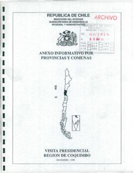Anexo informativo por provincias y comunas. Visita presidencial Región de Coquimbo