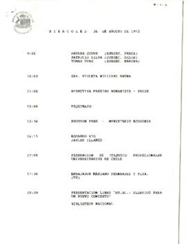 Programa Miércoles 26 de Agosto de 1992