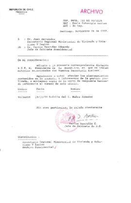 [Oficio Gab. Pres. Ord. N° 6124 de Jefe de Gabinete Presidencial, remite copia de carta que se indica]