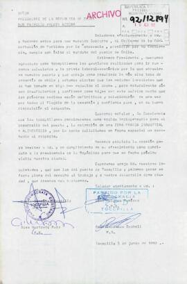 [Carta de representantes del Partido Demócrata Cristiano y el Partido por la Democracia de Tocopilla dirigida al Presidente Patricio Aylwin]