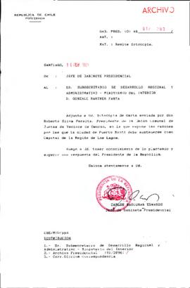 [Remite fotocopia de carta que se indica a Subsecretario de Desarrollo Regional]