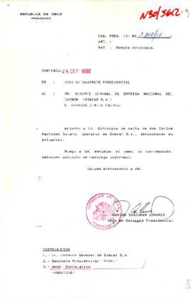[Remite carta a Gerente ENACAR S.A]