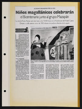 Artículo : Niños magallánicos celebrarán el Bicentenario junto al grupo Mazapán