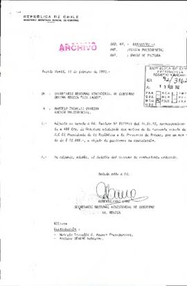 [Carta de SEREMI Región de los Lagos sobre Visita Presidencial]