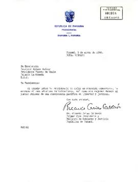 [Carta del Presidente de Panamá]
