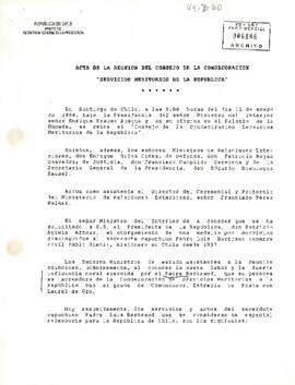 [Acta de la Reunión del Consejo de la Condecoración "Servicios Meritorios de la República&qu...