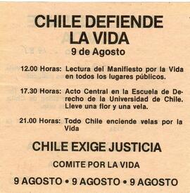 Chile defiende la vida: Chile exige justicia