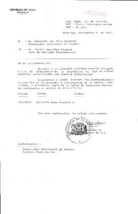 [Oficio Gab. Pres. N° 5789 de Jefe de Gabinete Presidencial, remite copia de carta que se indica]
