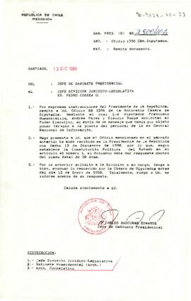 [Carta del Jefe de Gabinete Presidencial a Pedro Correa]