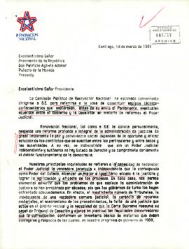 [Carta de la Comisión Política del Partido Renovación Nacional al Presidente Patricio Aylwin]