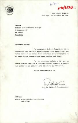 [Carta de Presidencia, dirigida a Sra. Blanca Albornoz]