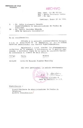 [Oficio  Gab. Pres. Ord. N° 0244 de Jefe de Gabinete Presidencial, remite copia de carta que se indica]