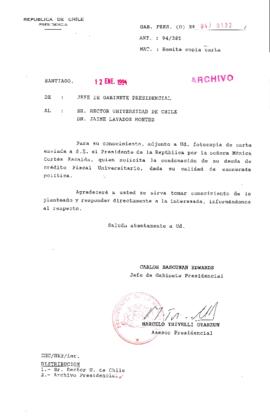 [Oficio Ord. N° 132 de Jefe de Gabinete Presidencial, remite copia de carta]