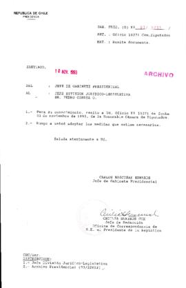 [Oficio Gab. Pres. N° 5795 de Jefe de Gabinete Presidencial, remite documento]
