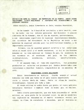 Exposición ante el Cuerpo de Generales de la Fuerza Aérea sobre relaciones cívico-militares y procesos por violaciones a los Derechos Humanos