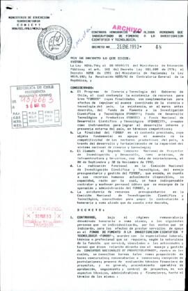 [Decreto N° 48 del Ministerio de Educación/CONICYT por contrata de nuevos funcionarios a honorari...