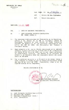 [Carta del Jefe de Gabinete Presidencial a Pedro Correa]