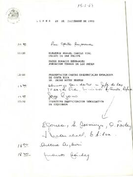 Programa Presidencial, lunes 28 de diciembre de 1992